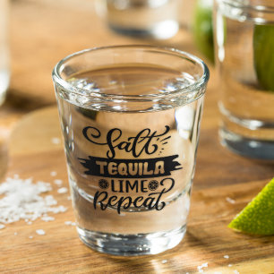 Verre A Shot Tequila au sel et citron vert, à répéter