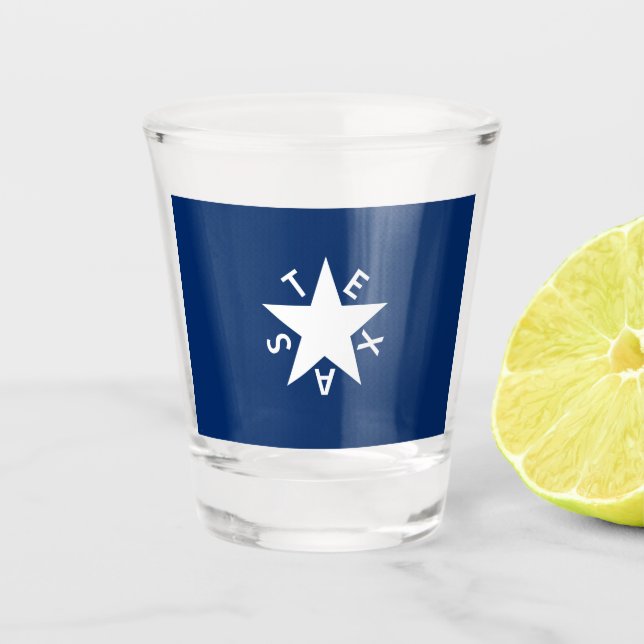 Verre A Shot Texas Republic Drapeau Tiré (Devant)