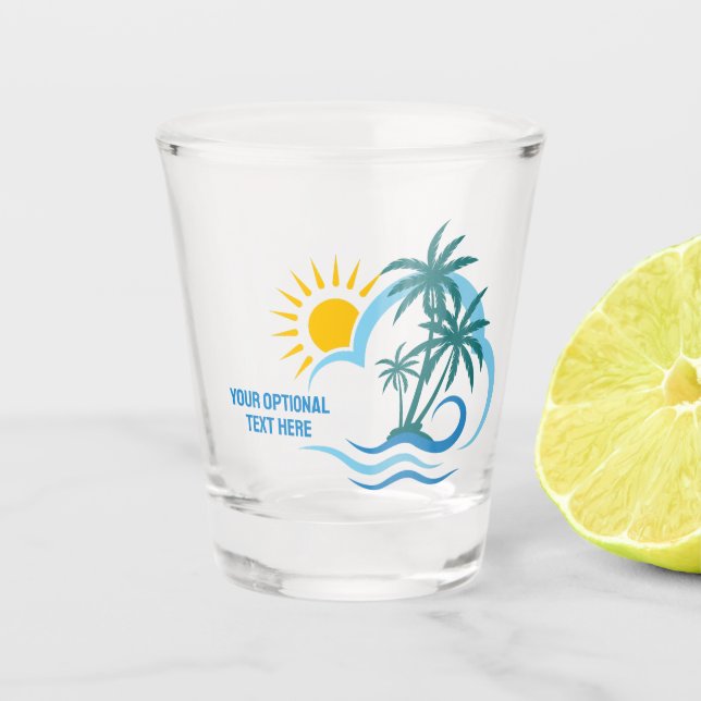 Verre A Shot Texte personnalisé Îles tropicales (Devant)