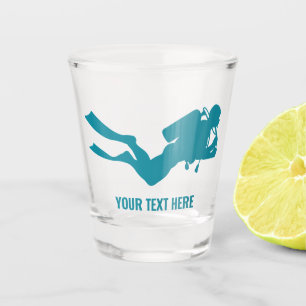 Verre A Shot Texte Personnalisé Plongée sous-marine