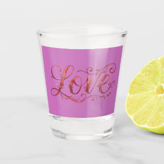 Verre A Shot Tir de Mariage Typographie Florale Élégante d'Amou