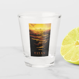 Verre A Shot Titan plus grande lune de la planète Saturne