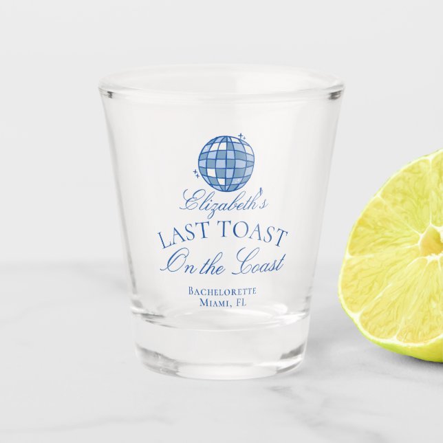 Verre A Shot Toast Dernier de boule Disco sur la Bachelorette C (Devant)
