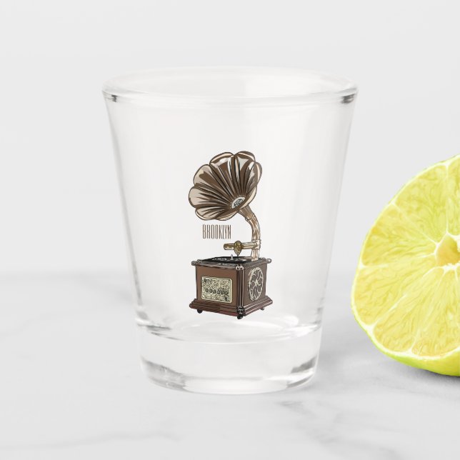 Verre A Shot Tourne-disque dessin animé (Devant)