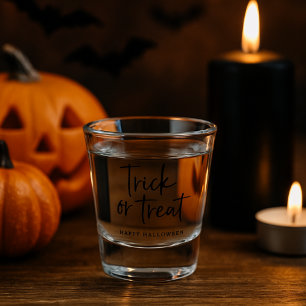 Verre A Shot Trick ou Treat Shot Glass   Bonne fête d'Halloween