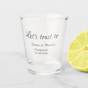 Verre A Shot Trinquons à la fête de fiançailles nom date élégan