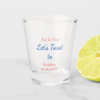 Verre A Shot Trinquons au mariage nom date couple simple