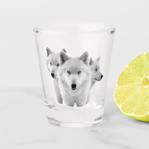 Verre A Shot Trois Loups blancs