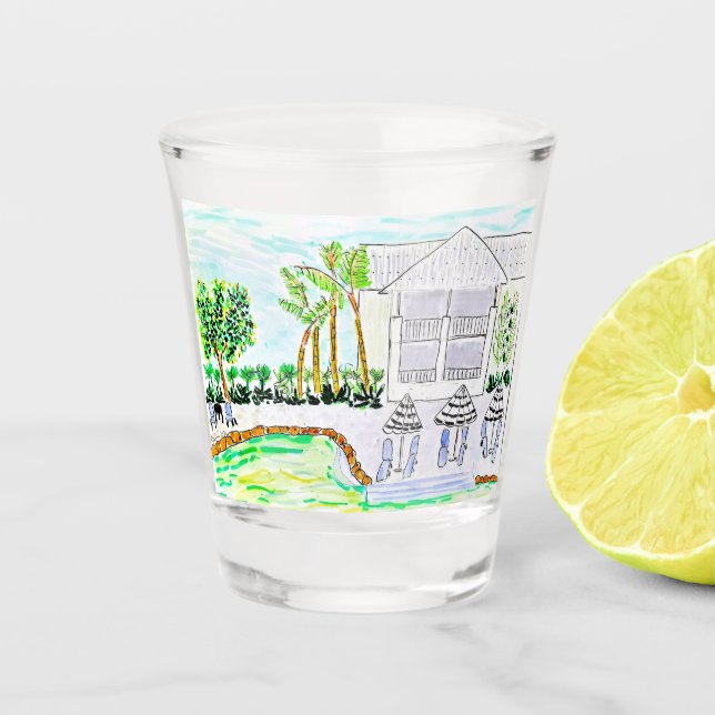 Verre A Shot Tropical Poolsde Shot Glass par Ariella & Lily (Devant)