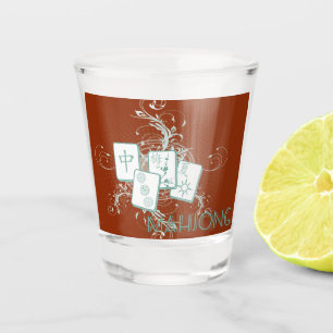 Verre A Shot tuiles et tourbillons de mahjong