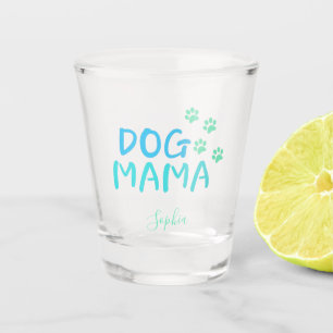Verre A Shot Typographie de mignonne Paw et Dog MAMA