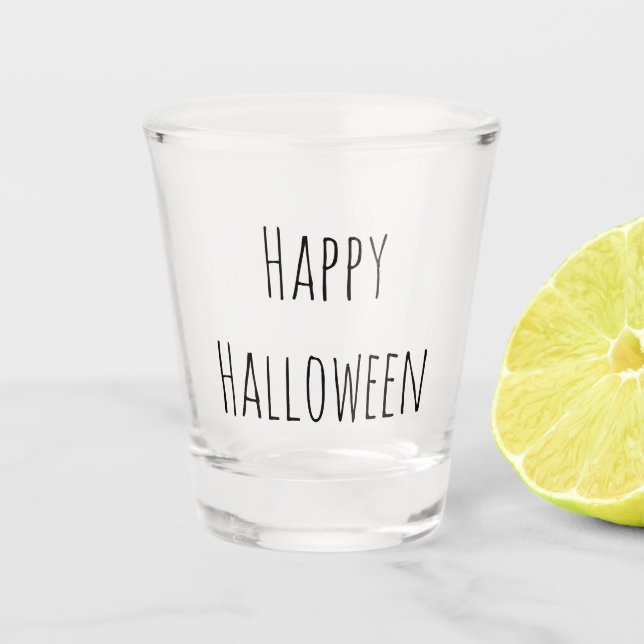 Verre A Shot Typographie gothique noire d'Halloween (Devant)