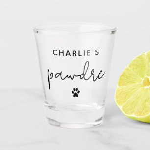 Verre A Shot Typographie Pawdre personnalisée Chien papa Nouvea