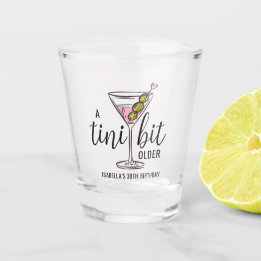 Verre A Shot Un peu plus âgé Martini Cocktail Thème Anniversair