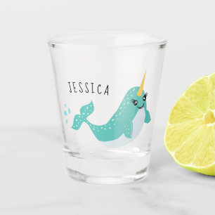 Verre A Shot Unicorne de la mer de Cute Narwhal