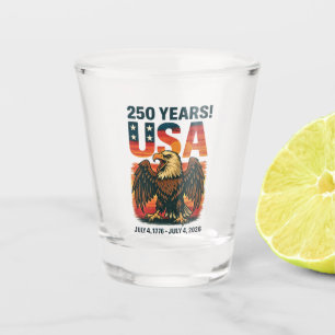 Verre A Shot USA 250 Years - Patriotic Bald Eagle 4 juillet 202