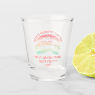 Verre A Shot Vacances familiales personnalisées Retro Tropical 