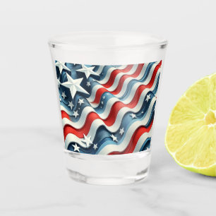Verre A Shot Vagues de Patriotisme