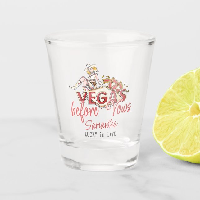 Verre A Shot Vegas Avant Vows Casino Lucky Modern Bachelorette (Devant)