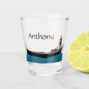 Verre A Shot Venise, Italie Gondola et Gondolier Travel Theme