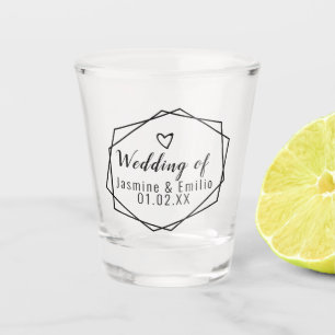 Verre A Shot Verre à shot de mariage avec logo géométrique de c