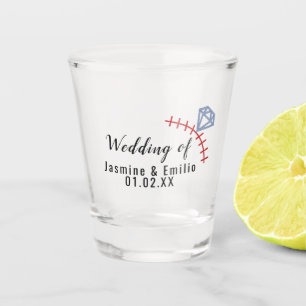 Verre A Shot Verre à Shot Logo de Mariage Couple Baseball