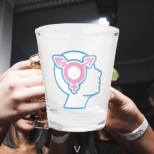 Verre A Shot Verre à shot Symbole de Fierté Trans