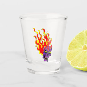 Verre A Shot Verre à shot Tatouage Flash Crâne Flamboyant Psyko