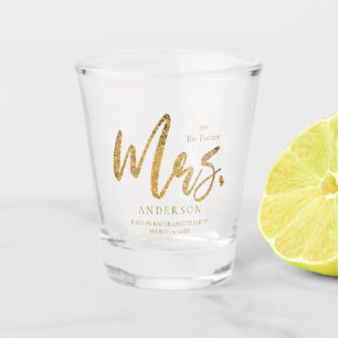 Verre A Shot Vers Le Futur Mme Mariage Parties scintillant Gold