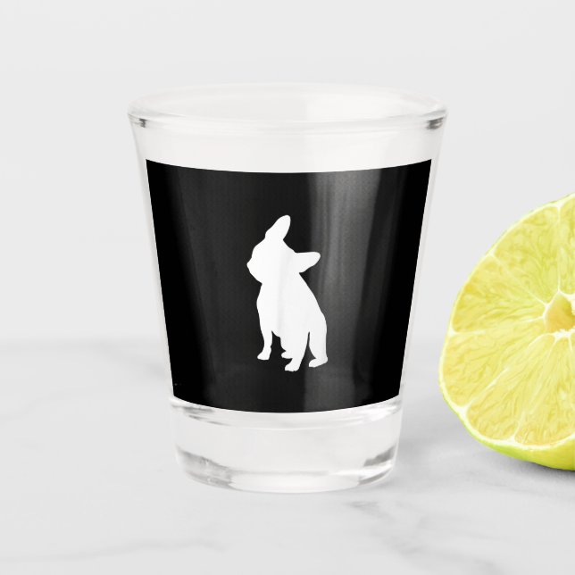 Verre A Shot Vêtements de Tête de Chien-taureau français, Tête  (Devant)