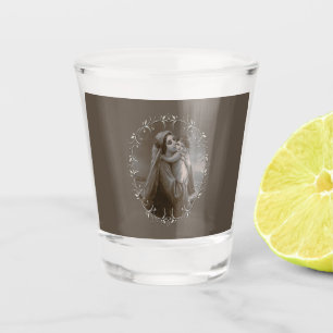 Verre A Shot Vierge vintage et enfant avec cadre argenté
