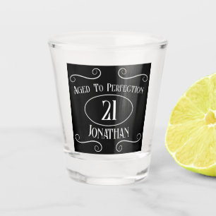 Verre A Shot Vintage 21ème Anniversaire Pour Lui Âgé À La Perfe