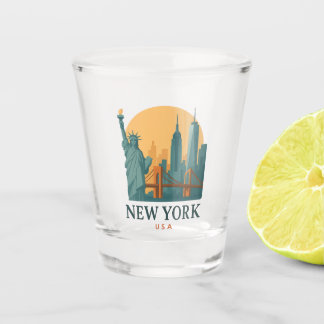 Verre A Shot Vintage New York City Minimalist Travel Gift