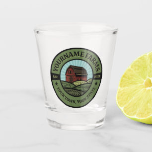 Verre A Shot Vintage NOM AJOUT DE L'Étanche Campagne Agricole