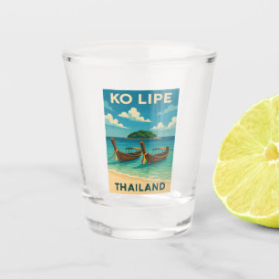 Verre A Shot Vintage voyage Ko Lipe Island Thaïlande Bord de me