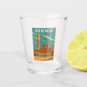 Verre A Shot Vintage voyage rétro Siena Italie Pittoresque