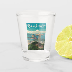 Verre A Shot Vintage voyage Rio de Janeiro Brésil Rétro Pittore
