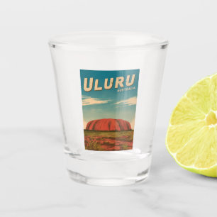 Verre A Shot Vintage voyage Uluru Australie Rétro Pittoresque
