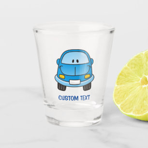 Verre A Shot Voiture Carton Bleu