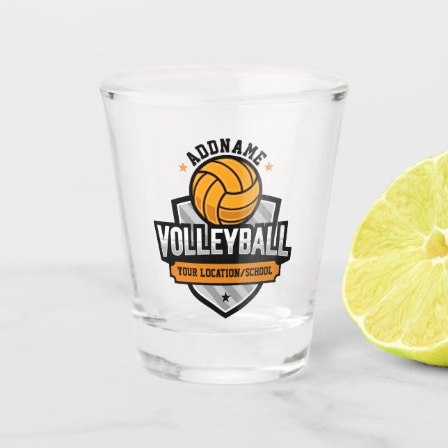 Verre A Shot Volleyball AJOUTER TEXTE École Varsity Team Joueur (Devant)