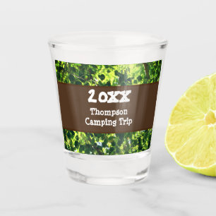 Verre A Shot Voyage de camping en famille Feuilles vertes Vacan