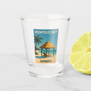 Verre A Shot Voyage Rétro Vintage Montego Bay Jamaïque Plage