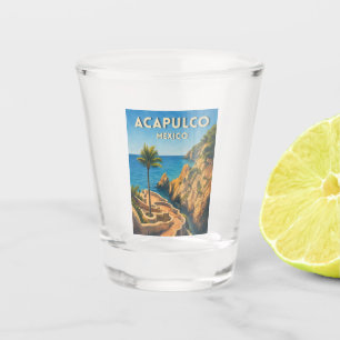 Verre A Shot Voyage Vintage Acapulco Mexique Bord de Mer Rétro