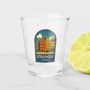 Verre A Shot Voyage Vintage Stockholm Suède Vieille Ville Rétro