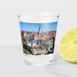 Verre A Shot Vue aérienne du centre de Tallinn