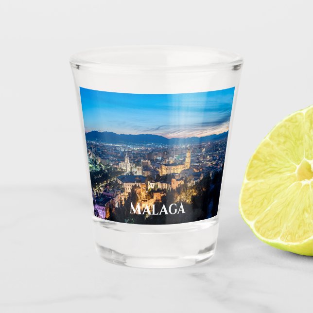 Verre A Shot Vue nocturne de la cathédrale de Malaga à Malaga,  (Devant)