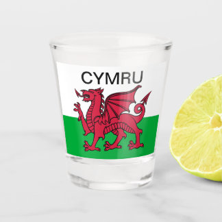 Verre A Shot Wales Welsh Red dragon Cymru Flag Travel