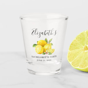Verre A Shot Watercolor Lemons Green Bachelorette Party