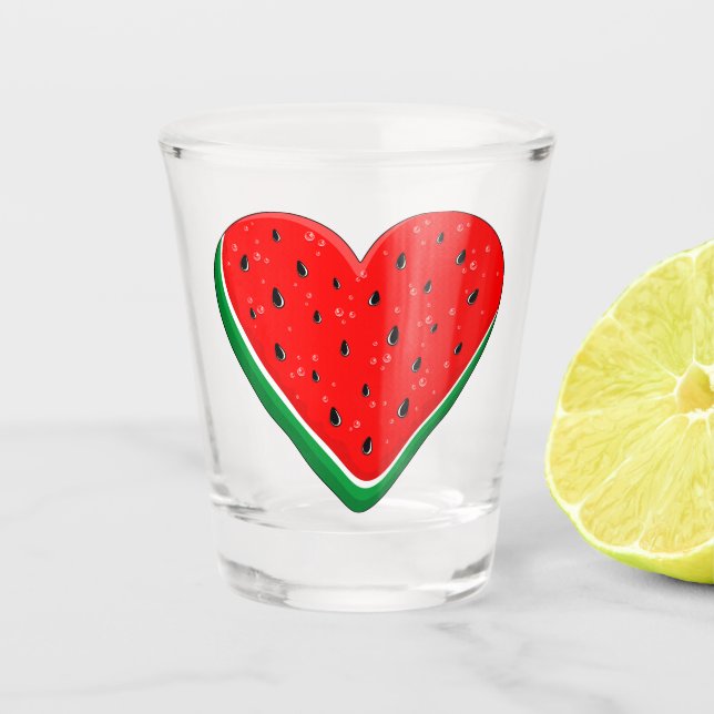 Verre A Shot Watermelon Heart Valentine's Day Free Palestine (Devant)