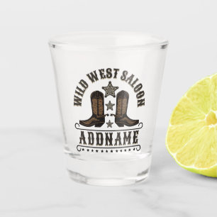 Verre A Shot Western Cowboy Boots AJOUTER LE NOM Sheriff Spurs